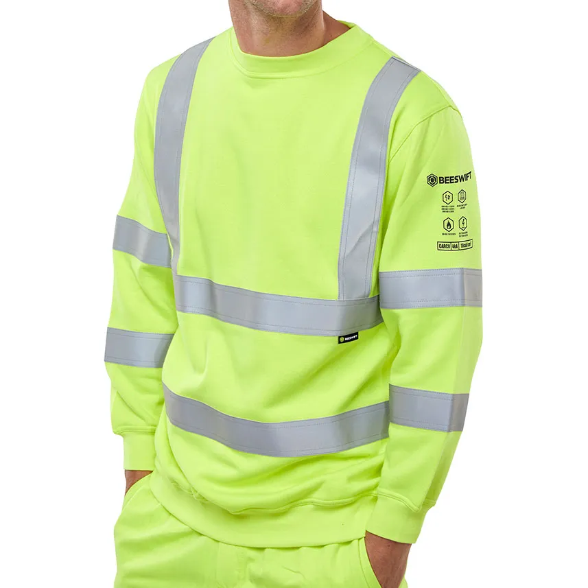 Beeswift ARC Compliant Hi Vis Sweatshirt — Saturn Yellow